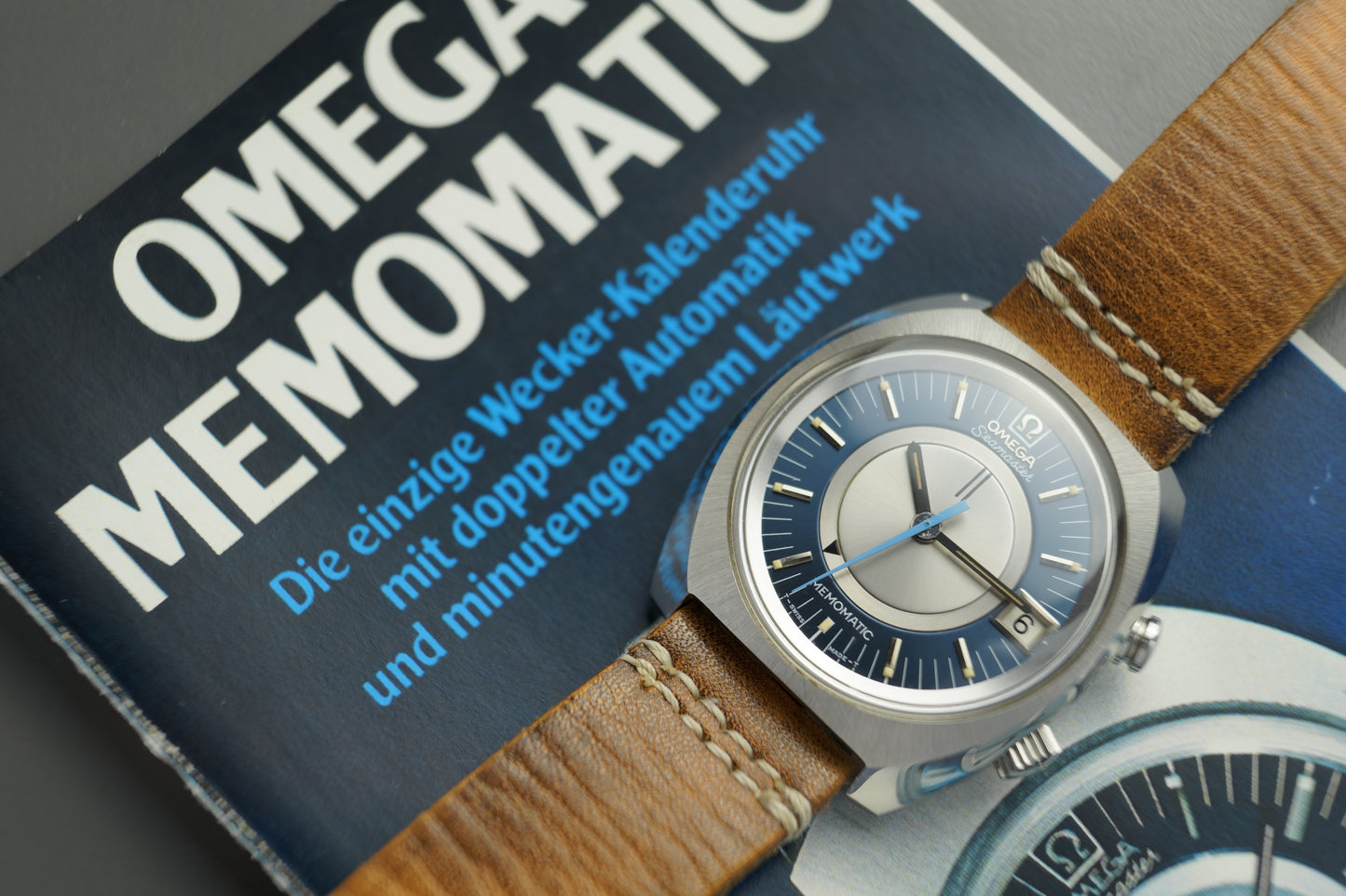 Seamaster Memomatic Alarm 166.072 Blaues Blatt 40mm