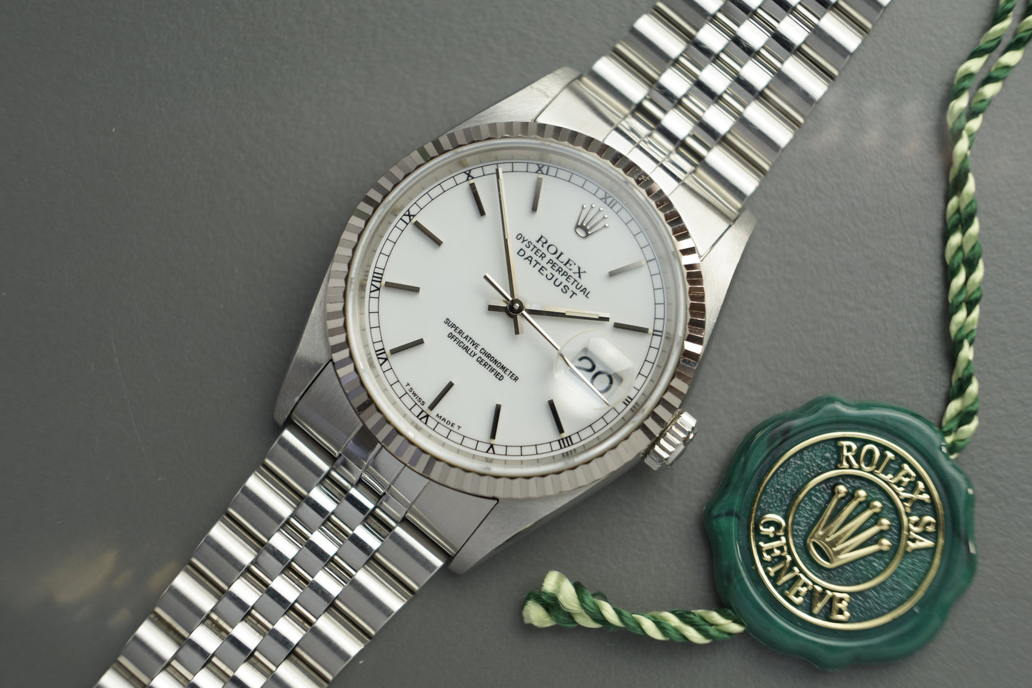 Rolex Datejust 36 | Deutsches Full Set unpoliert 16234 Weißgold Jubilee