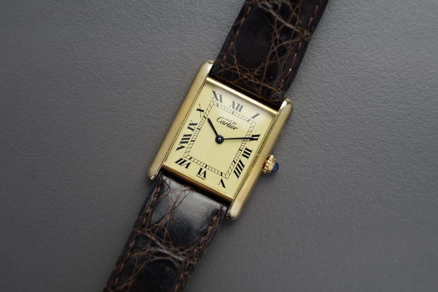 Tank Vermeil 23 x 30 mm Roman 590005 Vintage Unisex