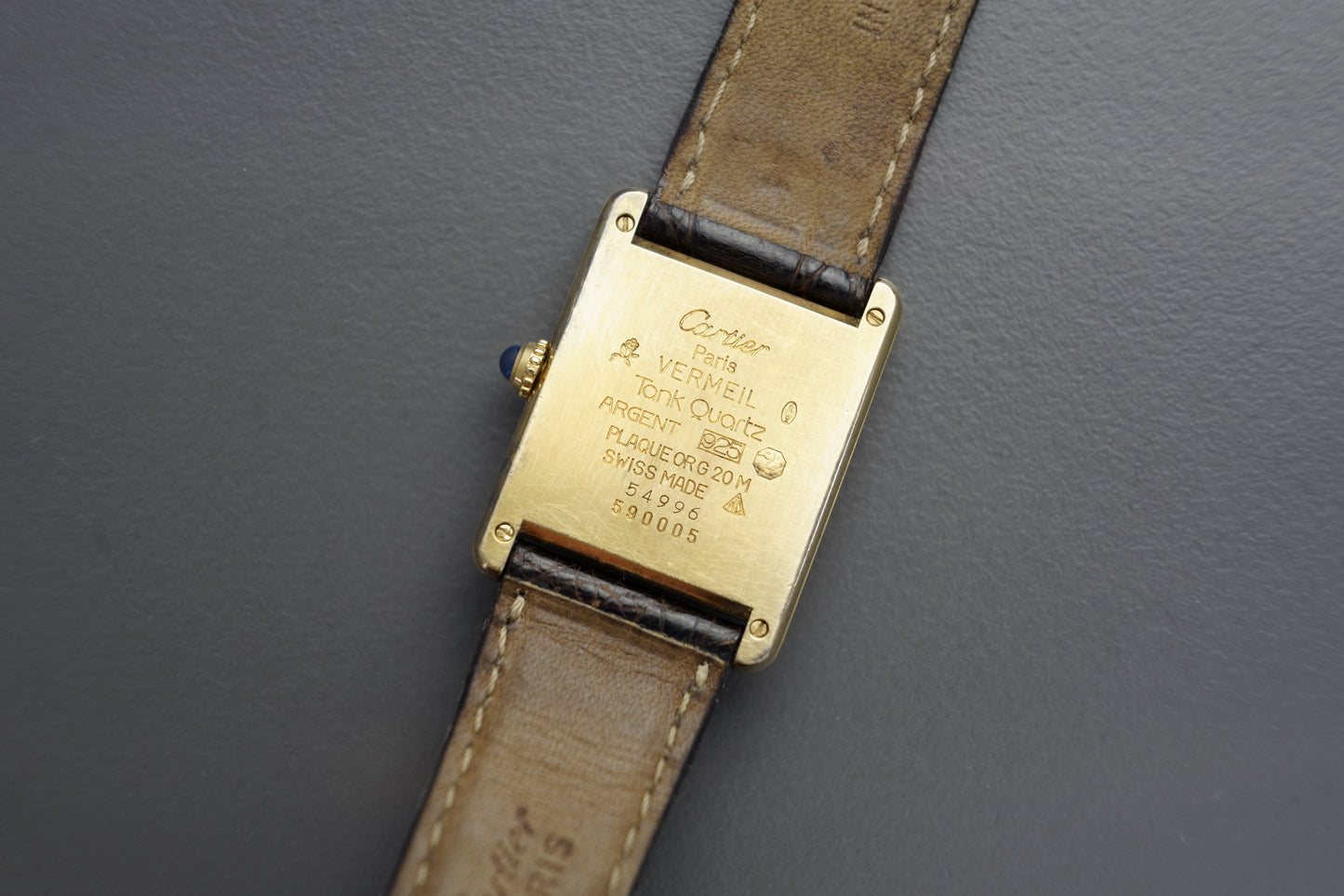 Tank Vermeil 23 x 30 mm Roman 590005 Vintage Unisex