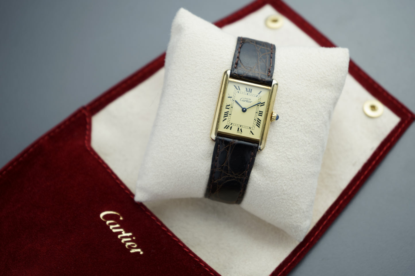 Tank Vermeil 23 x 30 mm Roman 590005 Vintage Unisex