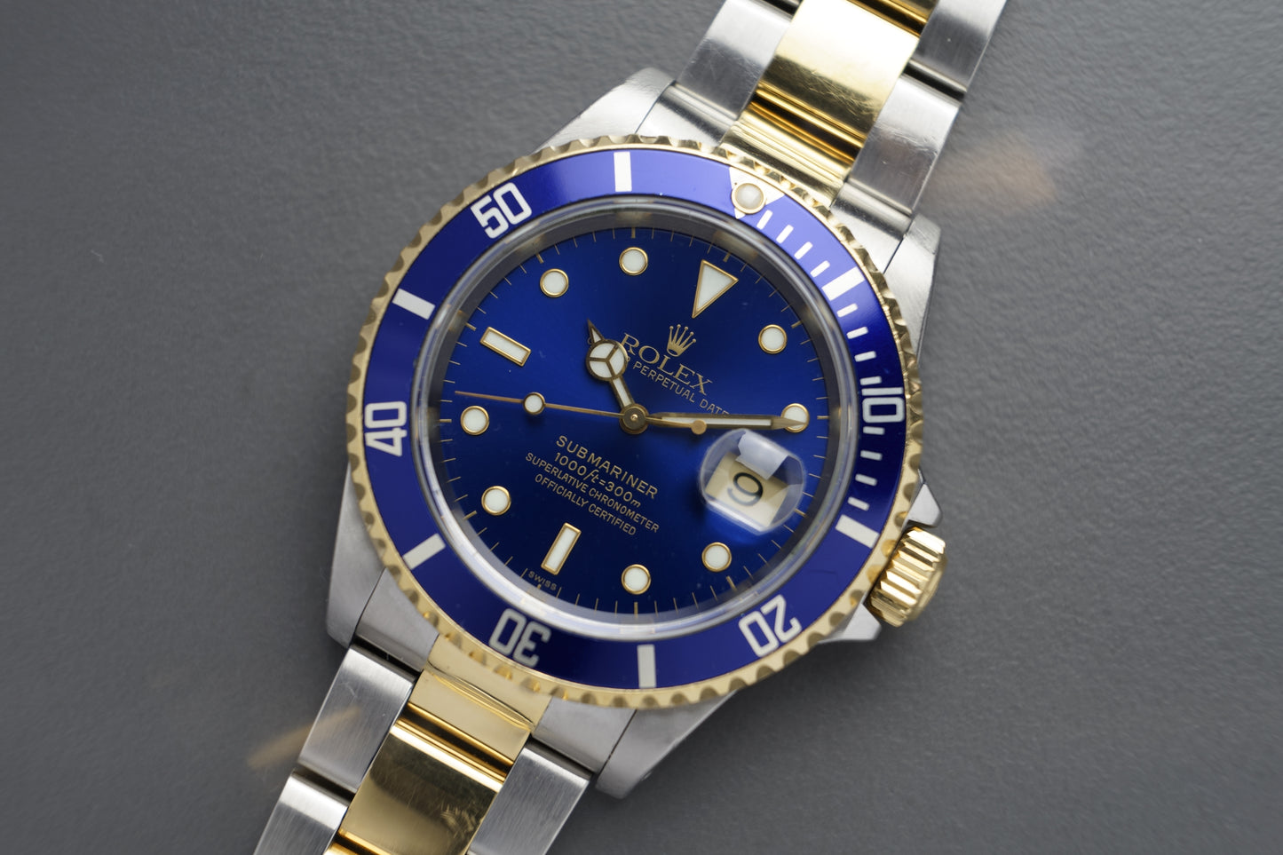 Submariner Date Stahlgold Blau Bluesy 16613 | 40mm Full Set Swiss Only