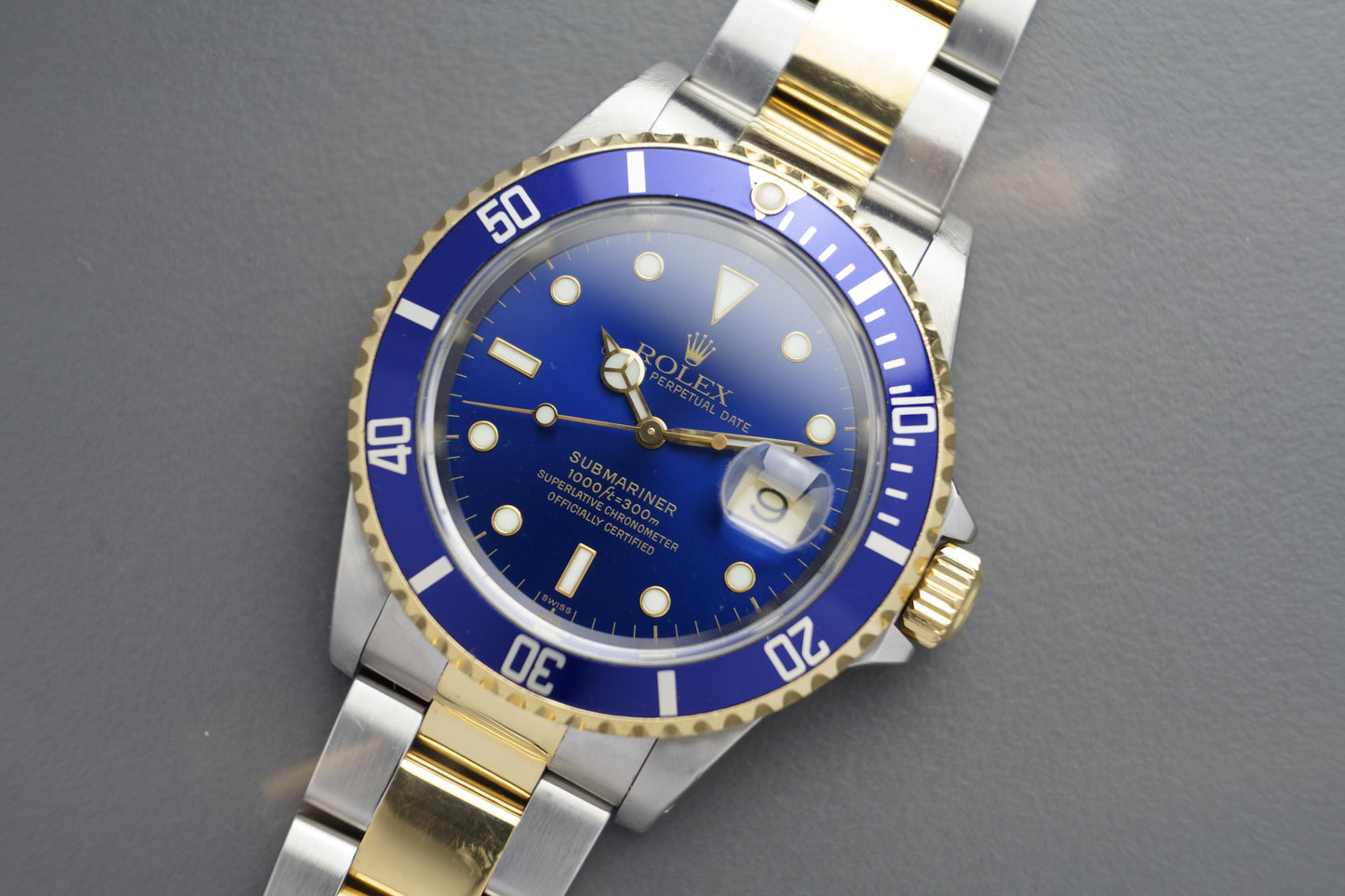 Submariner Date Stahlgold Blau Bluesy 16613 | 40mm Full Set Swiss Only