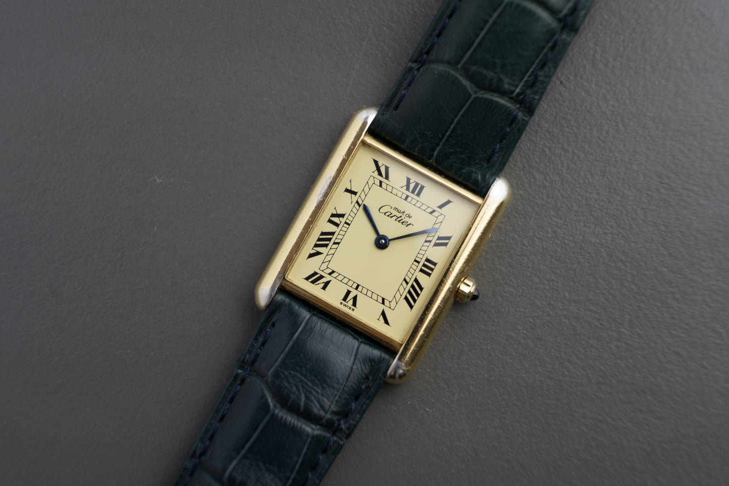 Tank Vermeil 23 x 30 mm Roman 590005 Vintage Unisex