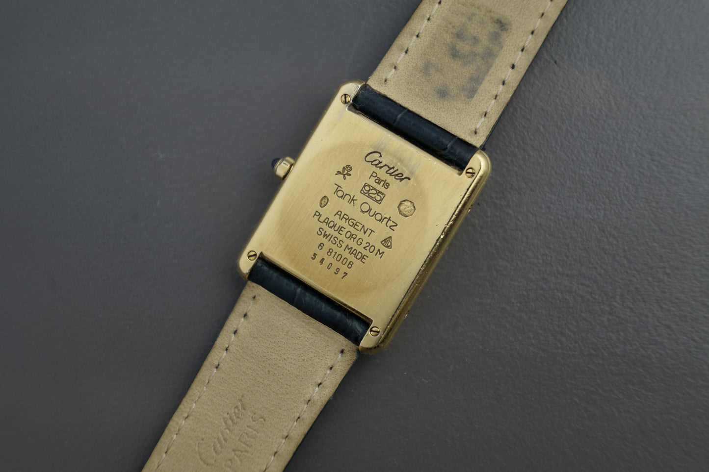 Tank Vermeil 23 x 30 mm Roman 590005 Vintage Unisex