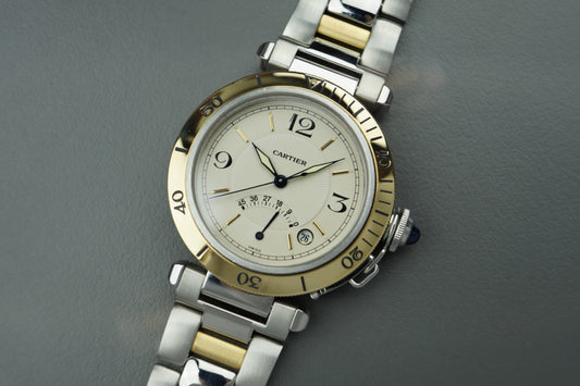 Pasha Stahl Gold 38mm Automatik Box 1033