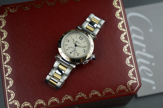 Pasha Stahl Gold 38mm Automatik Box 1033