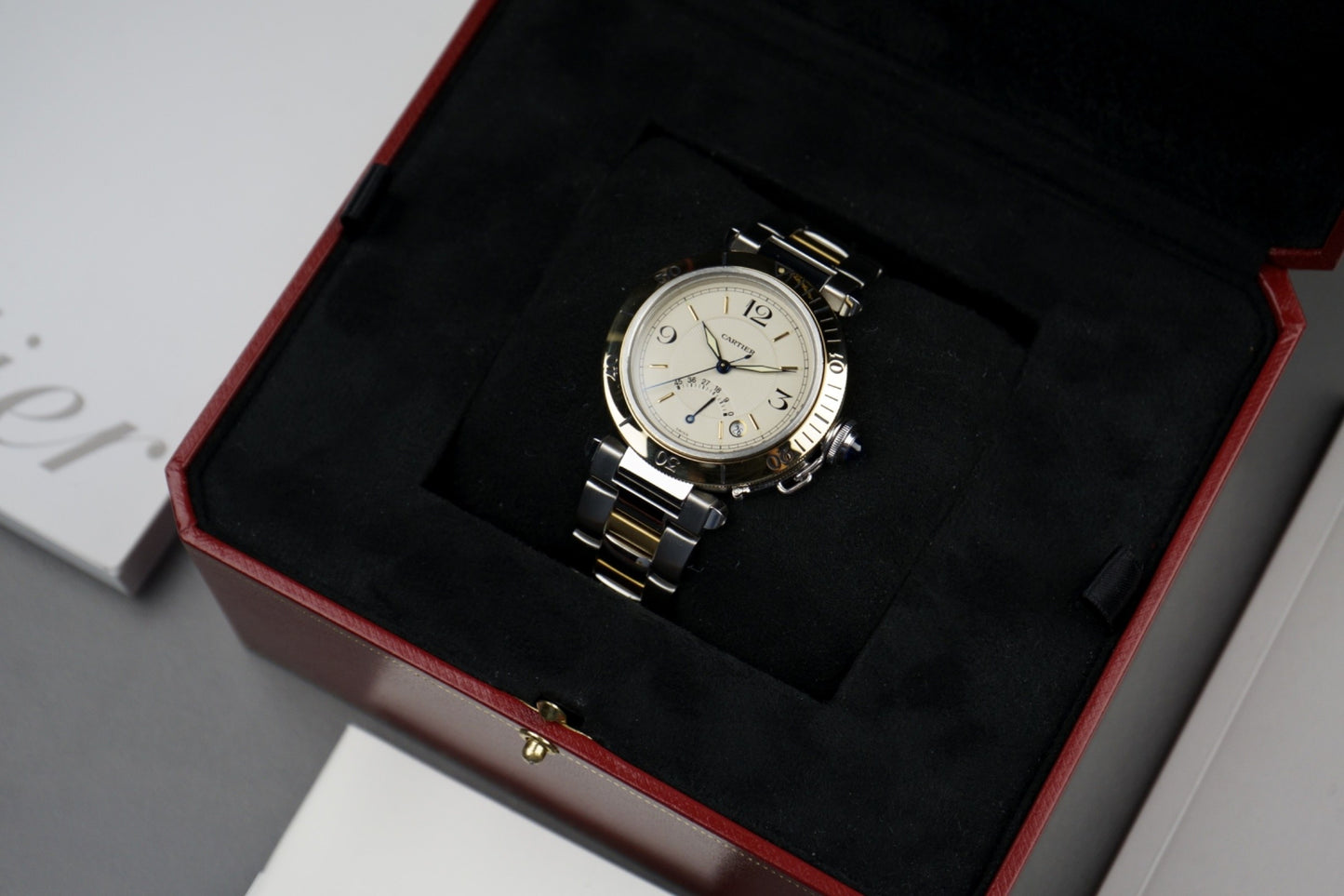 Pasha Stahl Gold 38mm Automatik Box 1033