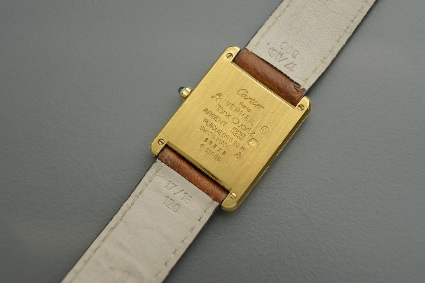 Tank Vermeil 23 x 30 mm Etui Column Dial
