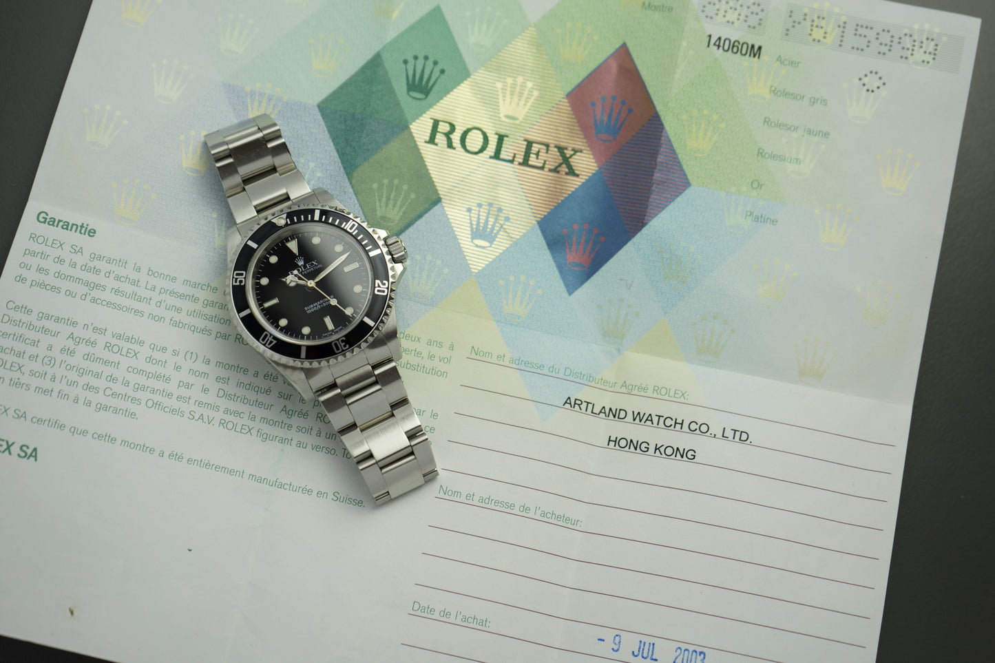Submariner No-Date Stahl 14060M | 40mm Y-Serie Papiere 2003